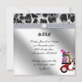 Invitation de la fête de Noël Léopard Blanc Noir (Dos)