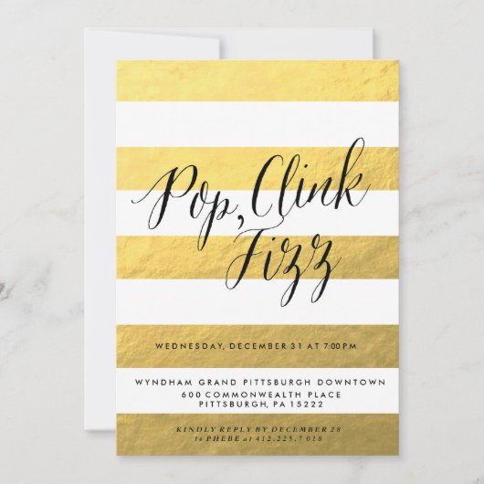 Invitation de la fête de Noël POP FIZZ CLINK (Devant)