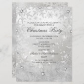 Invitation de la fête de Noël Silver Crystal (Devant / Derrière)