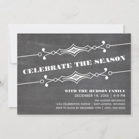 Invitation de la fête de Noël Slanted (Devant)