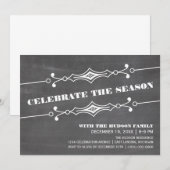 Invitation de la fête de Noël Slanted (Devant / Derrière)