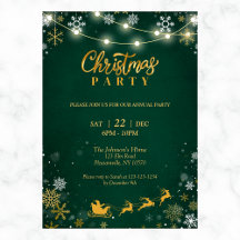 Invitation de la fête de Noël | Snowflakes et Père