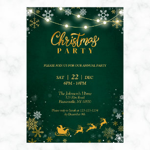 Invitation de la fête de Noël Snowflakes et Père