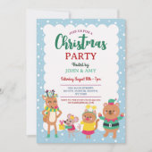 Invitation de la fête de Noël Teddy Bear Reindeer (Devant)