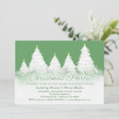 Invitation de la fête de Noël - Vert avec des arbr (Debout devant)