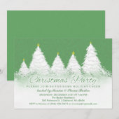 Invitation de la fête de Noël - Vert avec des arbr (Devant / Derrière)