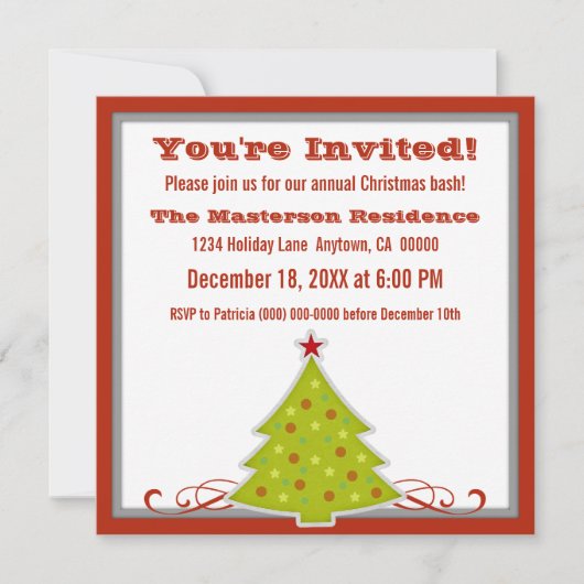 Invitation de la fête de Noël Whimsical (Devant)