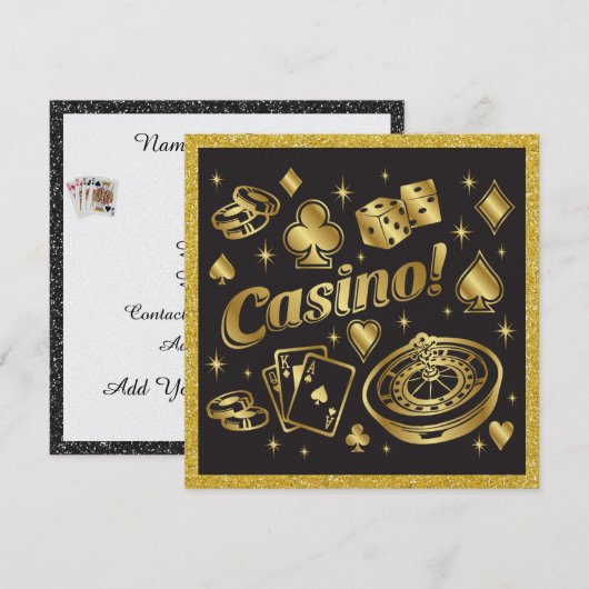 Invitation de la fête de nuit du casino (Devant / Derrière)