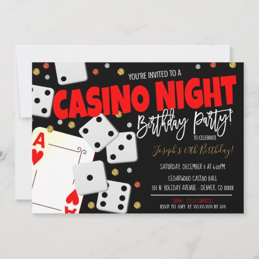 Invitation de la fête de nuit du casino (Devant)