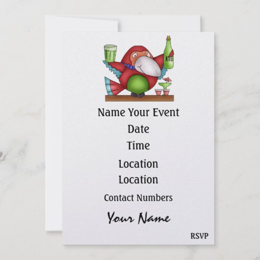 Invitation de la fête de Parrot Beach - SRF (Dos)