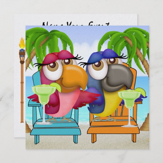 Invitation de la fête de Parrot Beach - SRF (Devant / Derrière)