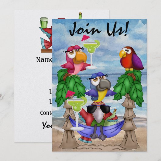 Invitation de la fête de Parrot Beach - SRF (Devant / Derrière)
