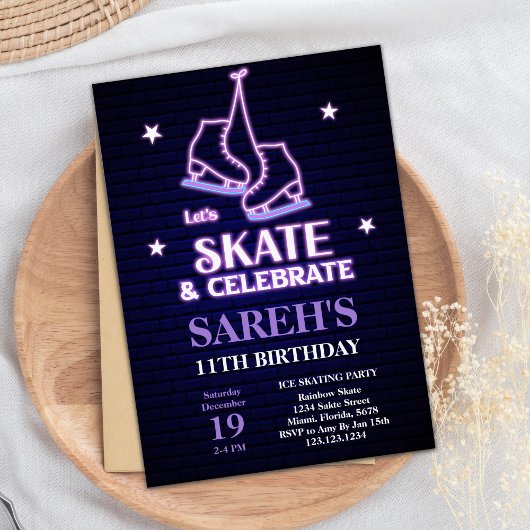 Invitation de la fête de patinage d'hiver pour fil