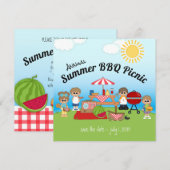 Invitation de la fête de pique-nique d'été annuell (Devant / Derrière)