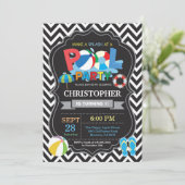 Invitation de la fête de piscine Black Splish Spla (Debout devant)