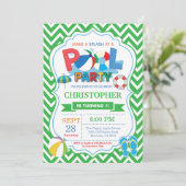 Invitation de la fête de piscine Green Splish Spla (Debout devant)