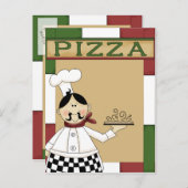 Invitation de la fête de Pizza (Devant / Derrière)