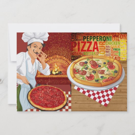 Invitation de la fête de Pizza (Devant)