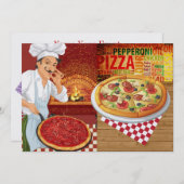 Invitation de la fête de Pizza (Devant / Derrière)