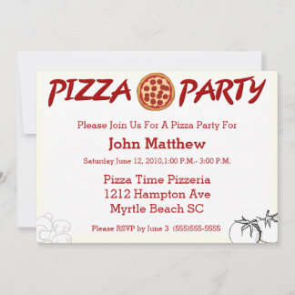 Invitation de la fête de Pizza