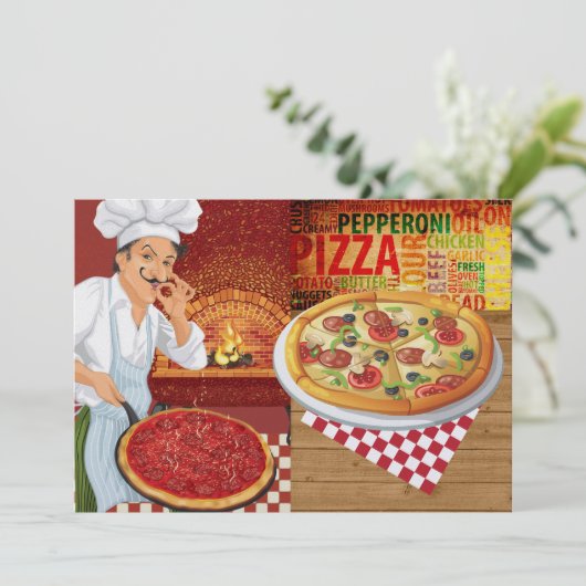 Invitation de la fête de Pizza (Debout devant)
