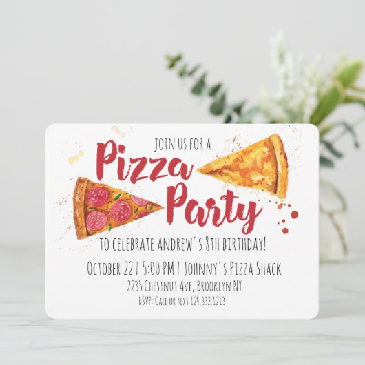 Invitation de la fête de Pizza (Debout devant)