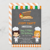 Invitation de la fête de Pizza (Devant / Derrière)