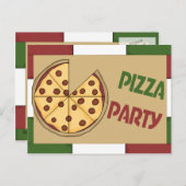 Invitation de la fête de Pizza (Devant / Derrière)