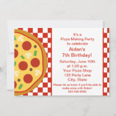 Invitation de la fête de Pizza (Devant)