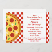 Invitation de la fête de Pizza (Devant / Derrière)