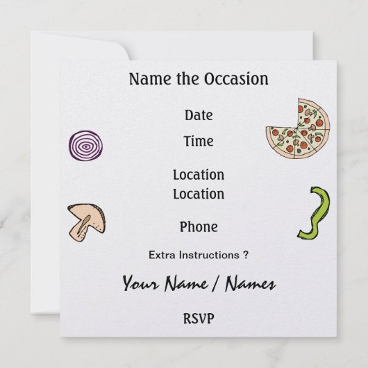 Invitation de la fête de pizza - SRF (Dos)
