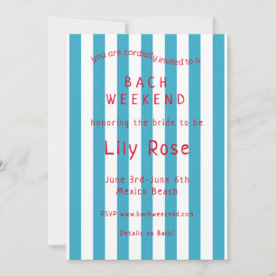 Invitation de la fête de plage de Bachelorette et 