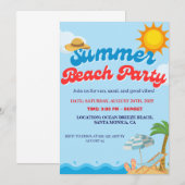 INVITATION DE LA FÊTE DE PLAGE D'ÉTÉ (Devant / Derrière)