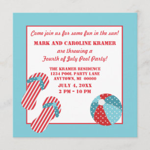 Invitation de la fête de plage Stars and Stripes