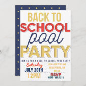 INVITATION DE LA FÊTE DE POOL (Devant / Derrière)