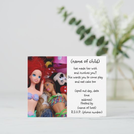 invitation de la fête de poupées (Debout devant)