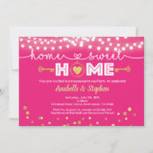 Invitation de la fête de réchauffement chaud rose (Devant)