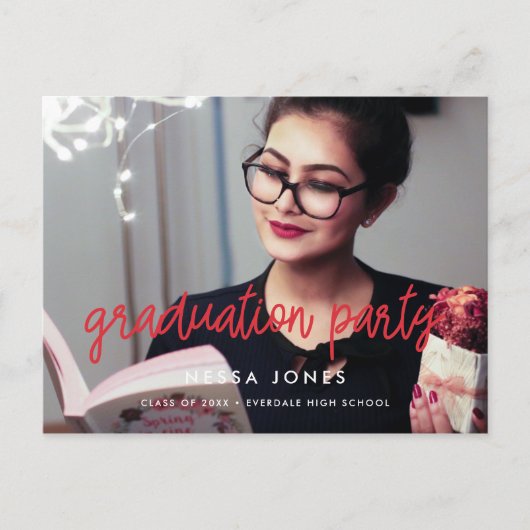 Invitation de la fête de remise de diplômes Photo  (Devant)