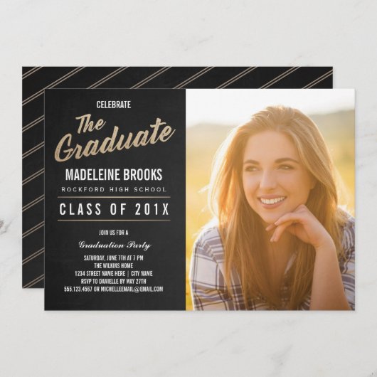 Invitation de la fête de remise des diplômes | Tab (Devant / Derrière)