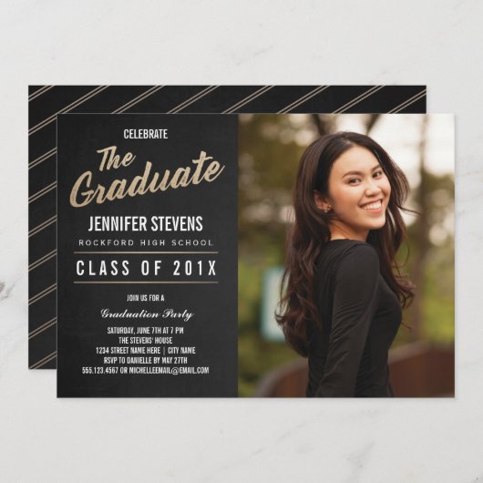 Invitation de la fête de remise des diplômes | Tab (Devant / Derrière)