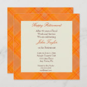 Invitation de la fête de retraite à la carte orang (Devant / Derrière)