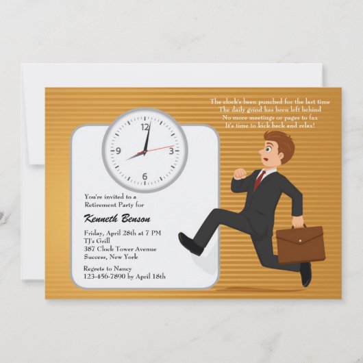 Invitation de la fête de retraite Dash Day (Devant)