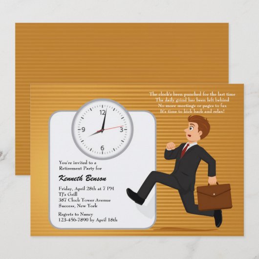 Invitation de la fête de retraite Dash Day (Devant / Derrière)