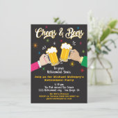 Invitation de la fête de retraite des bières et de (Debout devant)