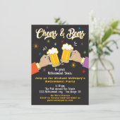 Invitation de la fête de retraite des bières et de (Debout devant)