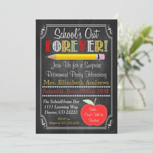 Invitation de la fête de retraite des enseignants (Debout devant)