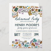 Invitation de la fête de retraite des enseignants (Devant / Derrière)