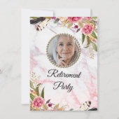 Invitation de la fête de retraite florale de marbr (Dos)