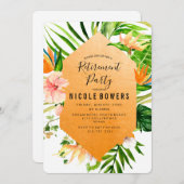 Invitation de la fête de retraite florale tropical (Devant / Derrière)