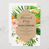 Invitation de la fête de retraite florale tropical (Devant / Derrière)